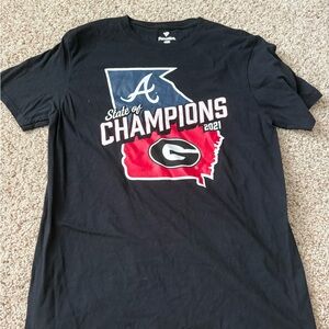 Black Braves and Georgia Bulldog Fanatics T-Shirt